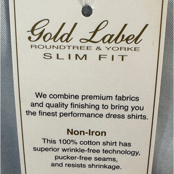 ROUNDTREE & YORKE Pinpoint Cotton Blue Button Down Shirt 100% Cotton - Picture 4 of 6